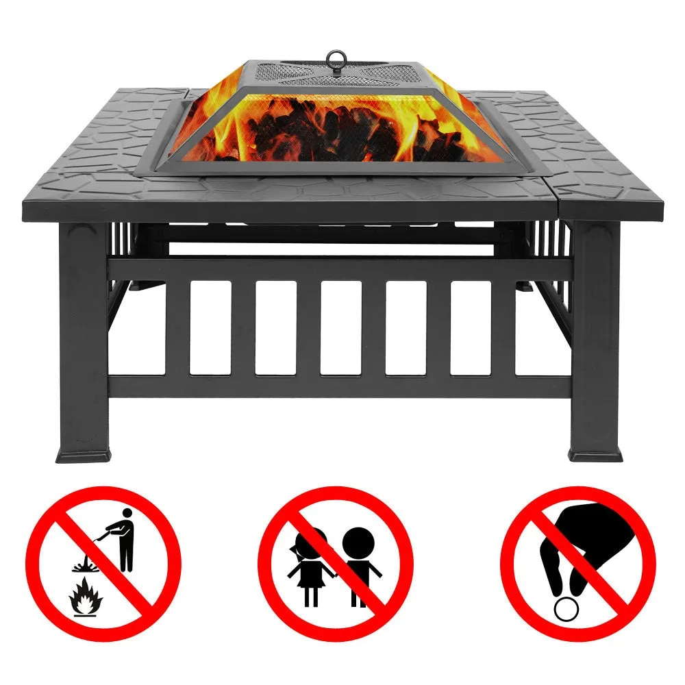Ktaxon Homes and Gardens 32" Outdoor Metal Firepit Backyard Patio Garden Square Stove Fire Pit