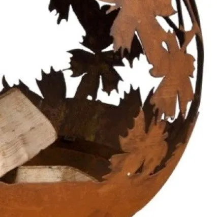 Leaves Laser Cut Rust Fire Globe