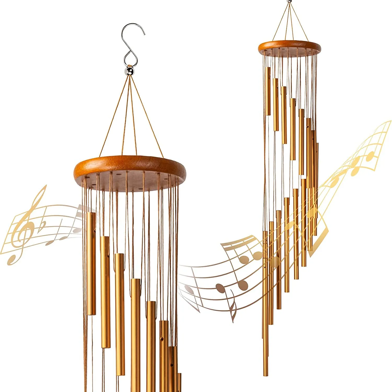 LEIGARF Gold Aluminum Wind Chimes for Home Positive Energy | Wind Chimes for Balcony Bedroom with Sweet Sound (36 inch Long)