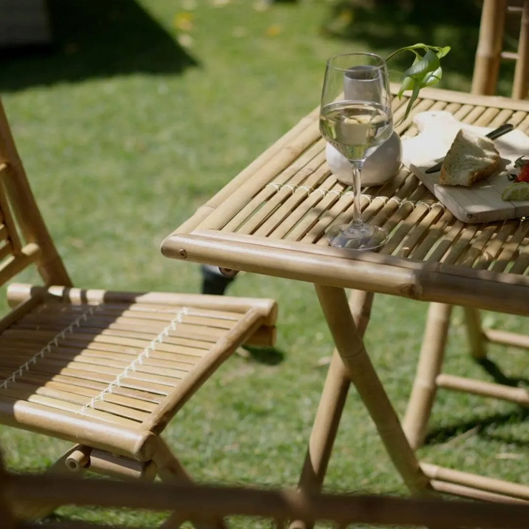 Lila 2 Seater Bamboo Garden Folding Dining Set