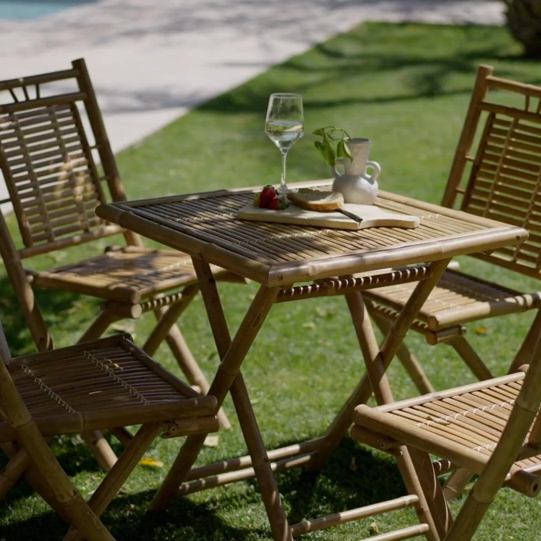 Lila 2 Seater Bamboo Garden Folding Dining Set