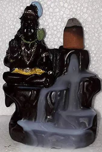 Lord Shiva Smoke Fountain/Incense Burner/Backflow Incense/Idol Gift Item/Gift Item with Free 10 Smoke Back Flow Scented Cone Incense