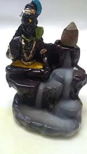 Lord Shiva Smoke Fountain/Incense Burner/Backflow Incense/Idol Gift Item/Gift Item with Free 10 Smoke Back Flow Scented Cone Incense