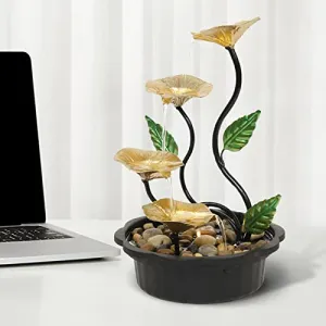 LOSA Tabletop Water Fountain with Lights Decor for Desktop Bedroom Home Accent