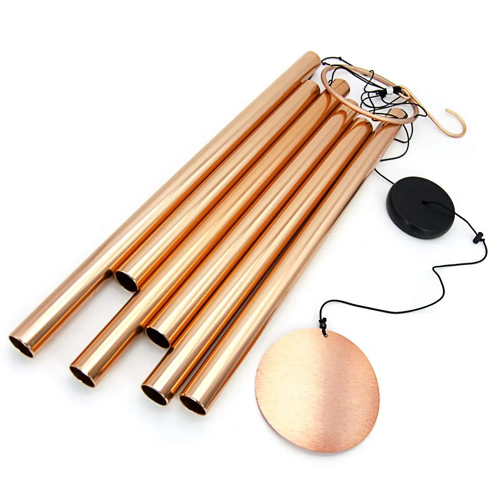 Memorial Wind Chimes Outdoor Large Deep Tone, 36 Inch Sympathy Wind Chimes Amazing Grace Tuned Soothing Melody as Gift, Outdoor Decoration for Your Garden,Patio, Porch, Yard, Home, Deck, Rose Gold