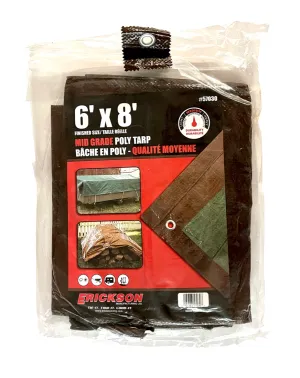 Mid-Grade (5.5 MIL) Brown/Green Waterproof Tarp 8'X10'