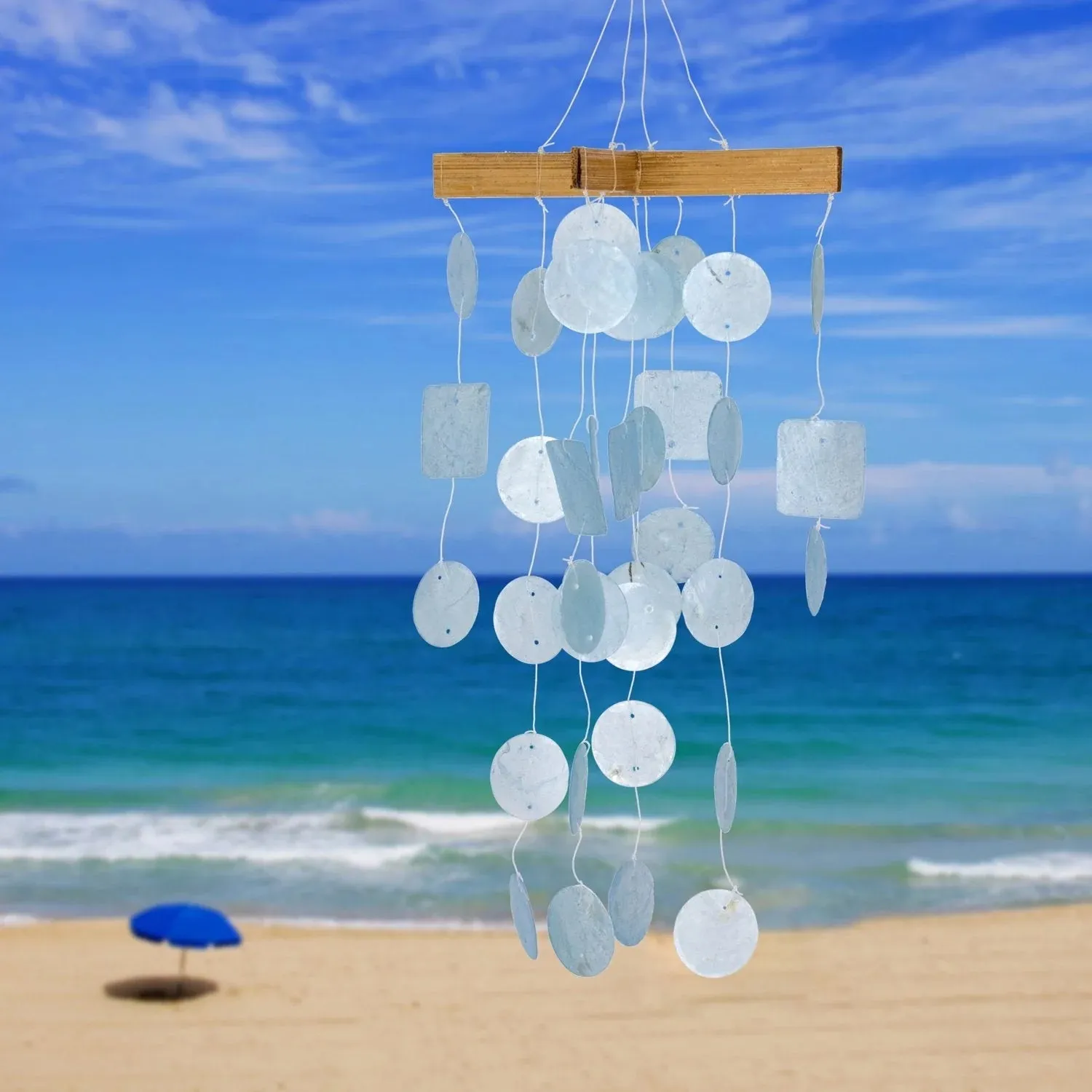 Mini Light Blue Capiz Chime