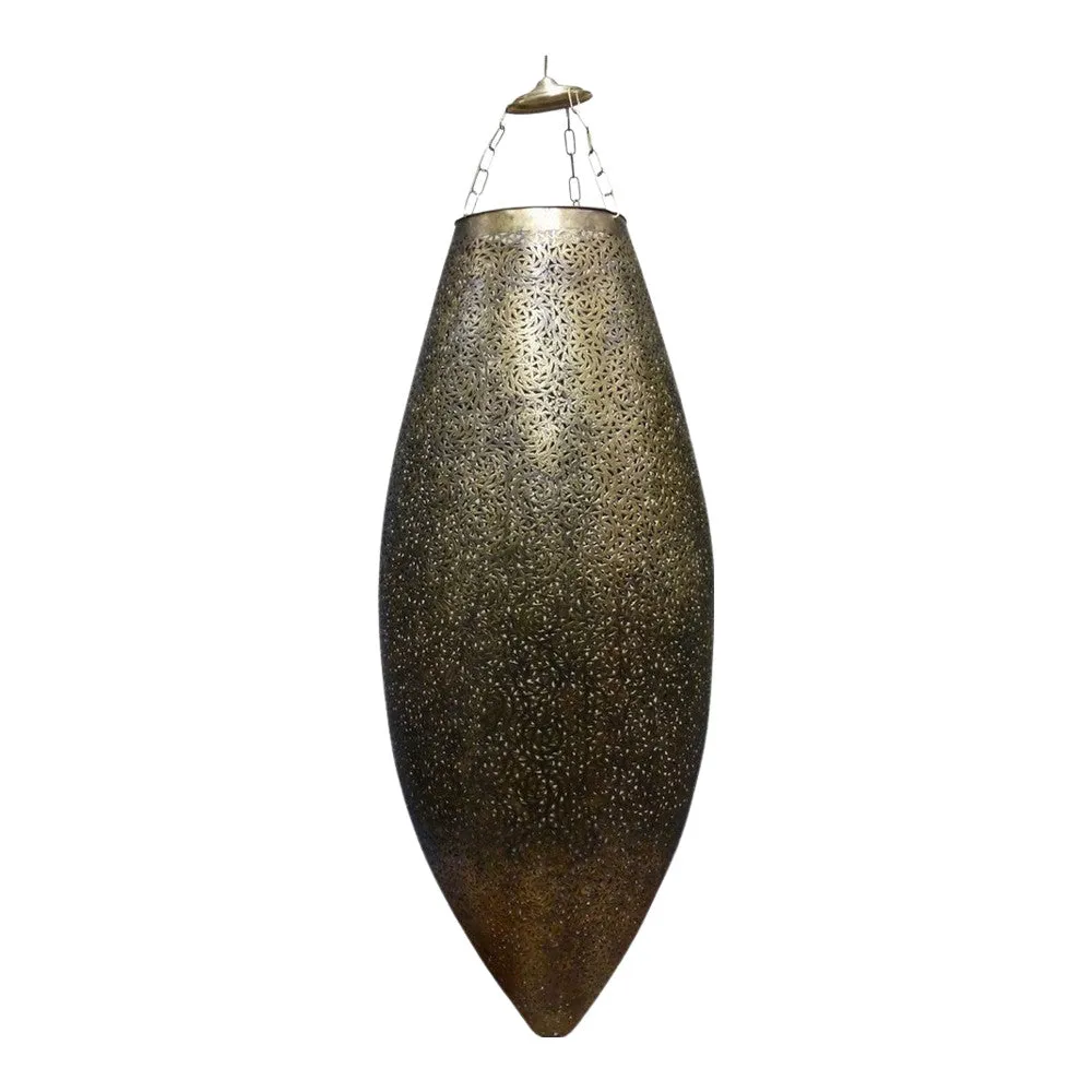 Moroccan Brass Teardrop Lantern - Large