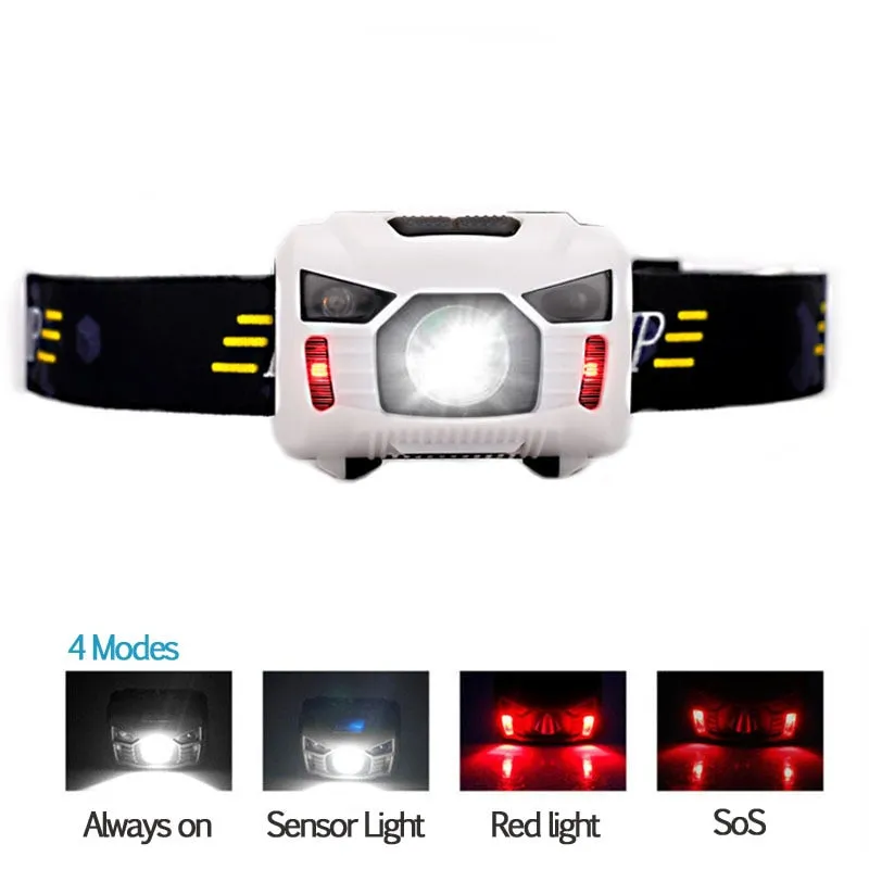 Motion Sensor Headlamp 5W Light Multi-Angle Light Adjustable Strap