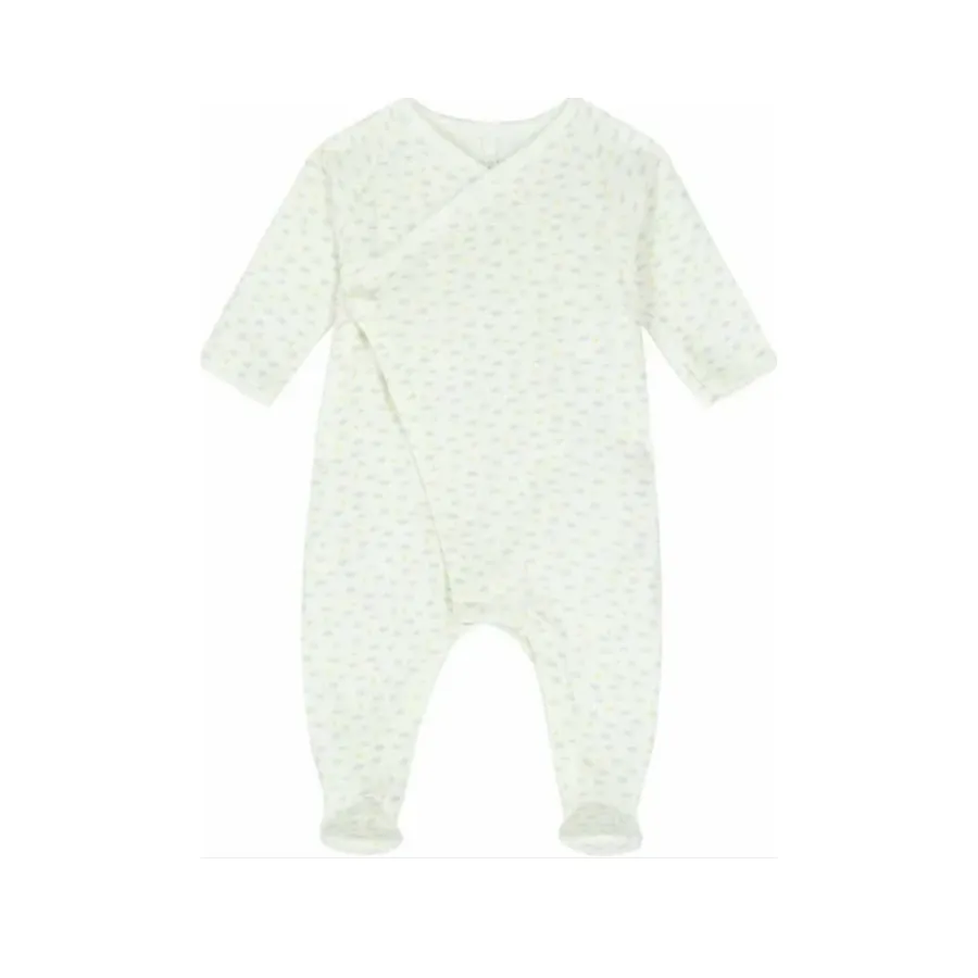 Petit Bateau Baby Side Snap Cloud Print Footie
