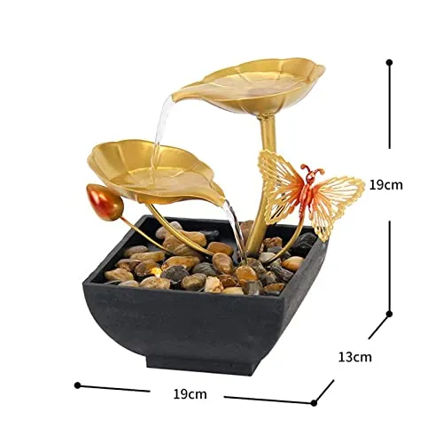 Pinakine® 2 Tiers Tabletop Fountain Tabletop Waterfall Cascading for Office Decoration Butterfly|53083756PNKL