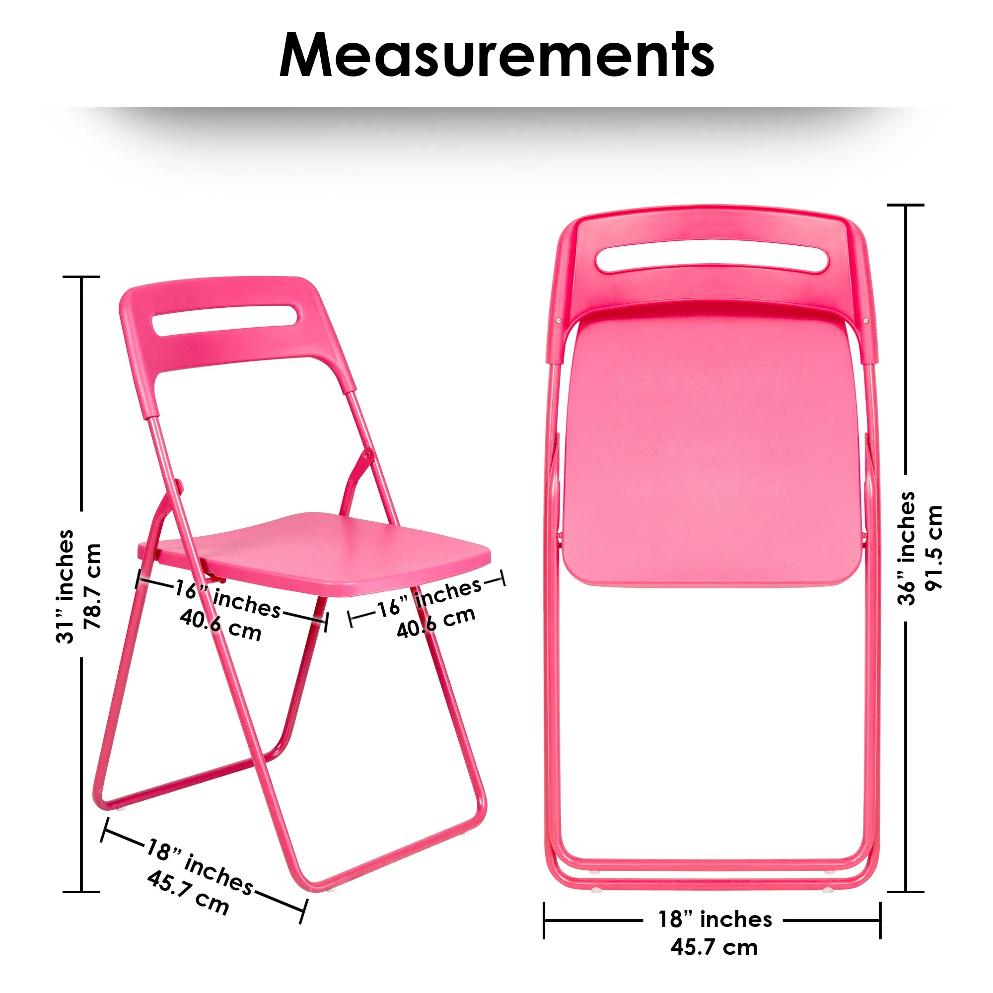 Premium Pink Plastic Folding Leisure Office & Dining Chair