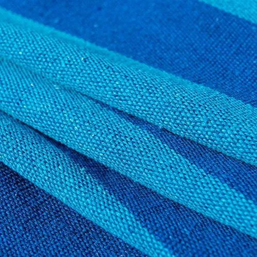 PRIME GARDEN SEASIDE STRIPE SOFT COMFORT HANGING ROPE HAMMOCK CHAIR FOR ANY INDOOR OR OUTDOOR SPACES -- MAX. 275 LBS/SEASIDE BLUE STRIPE