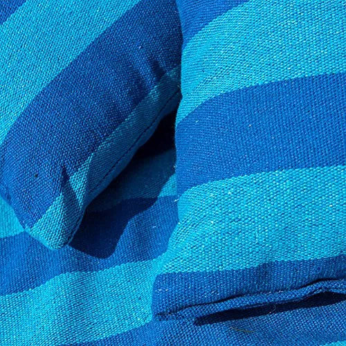 PRIME GARDEN SEASIDE STRIPE SOFT COMFORT HANGING ROPE HAMMOCK CHAIR FOR ANY INDOOR OR OUTDOOR SPACES -- MAX. 275 LBS/SEASIDE BLUE STRIPE