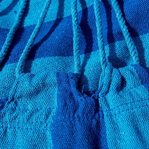 PRIME GARDEN SEASIDE STRIPE SOFT COMFORT HANGING ROPE HAMMOCK CHAIR FOR ANY INDOOR OR OUTDOOR SPACES -- MAX. 275 LBS/SEASIDE BLUE STRIPE