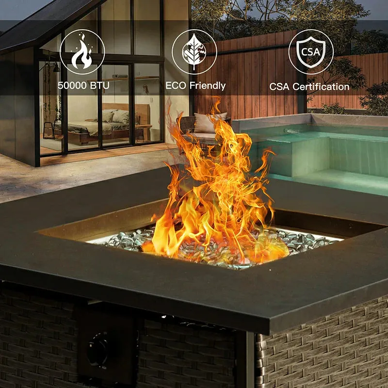 Propane Fire Pit Square Table