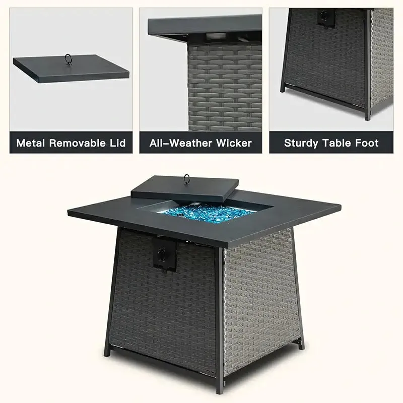 Propane Fire Pit Square Table