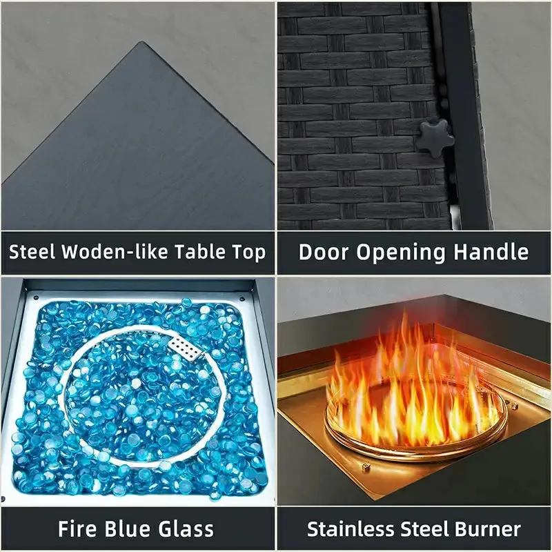Propane Fire Pit Square Table