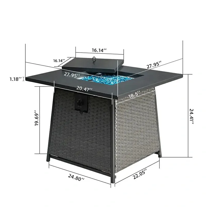 Propane Fire Pit Square Table