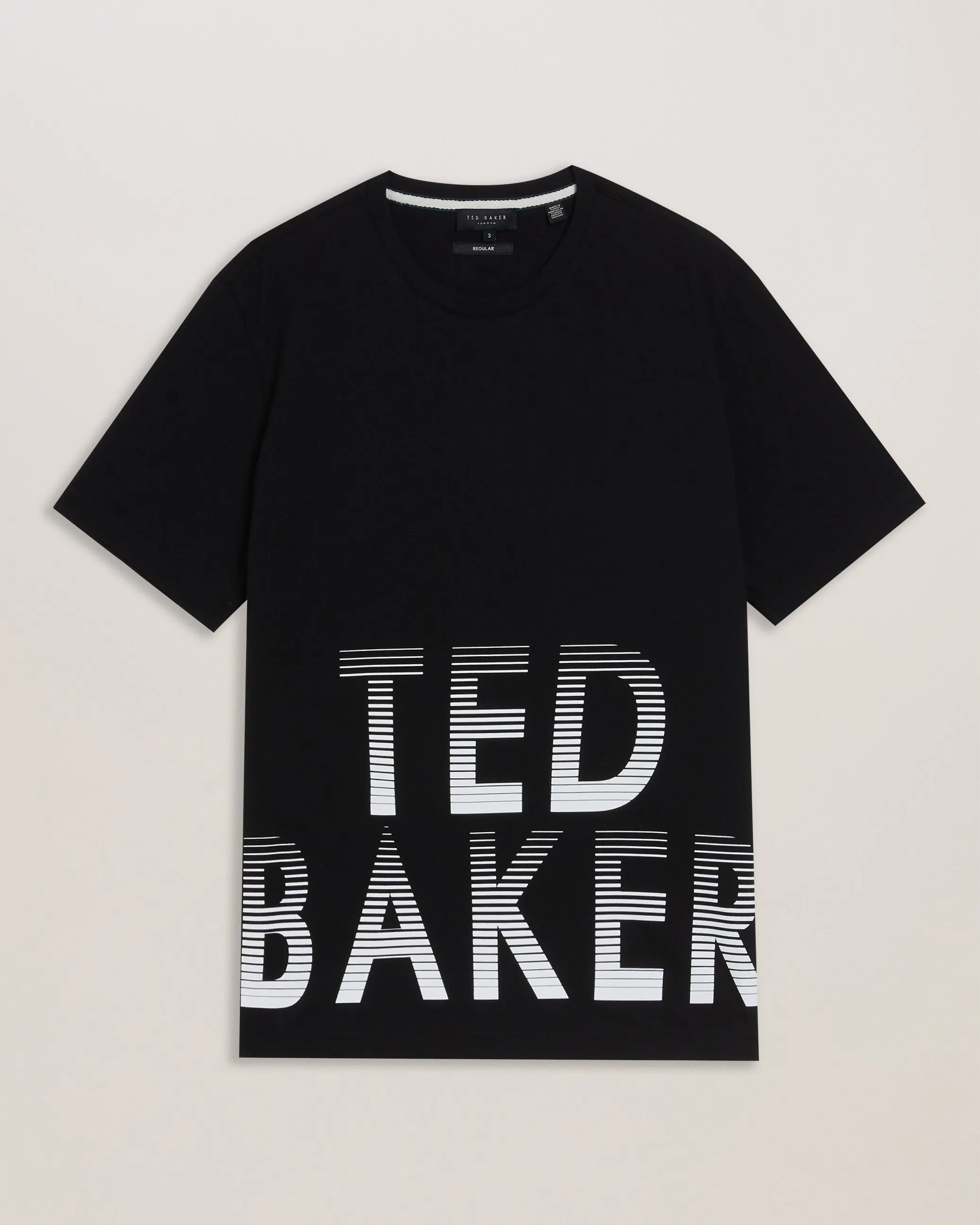 Ranber Short Sleeve Regular Branded T-Shirt Black
