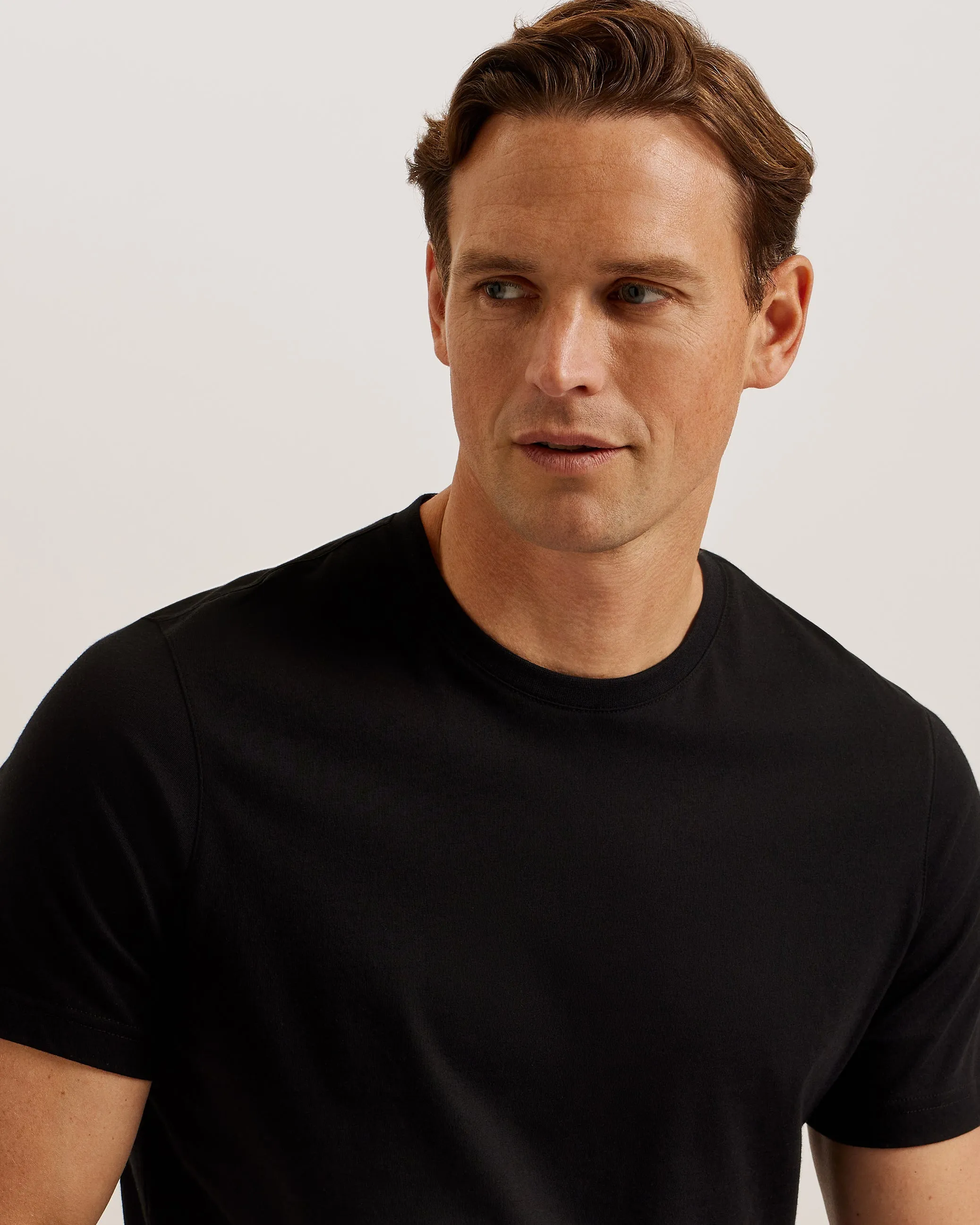 Ranber Short Sleeve Regular Branded T-Shirt Black