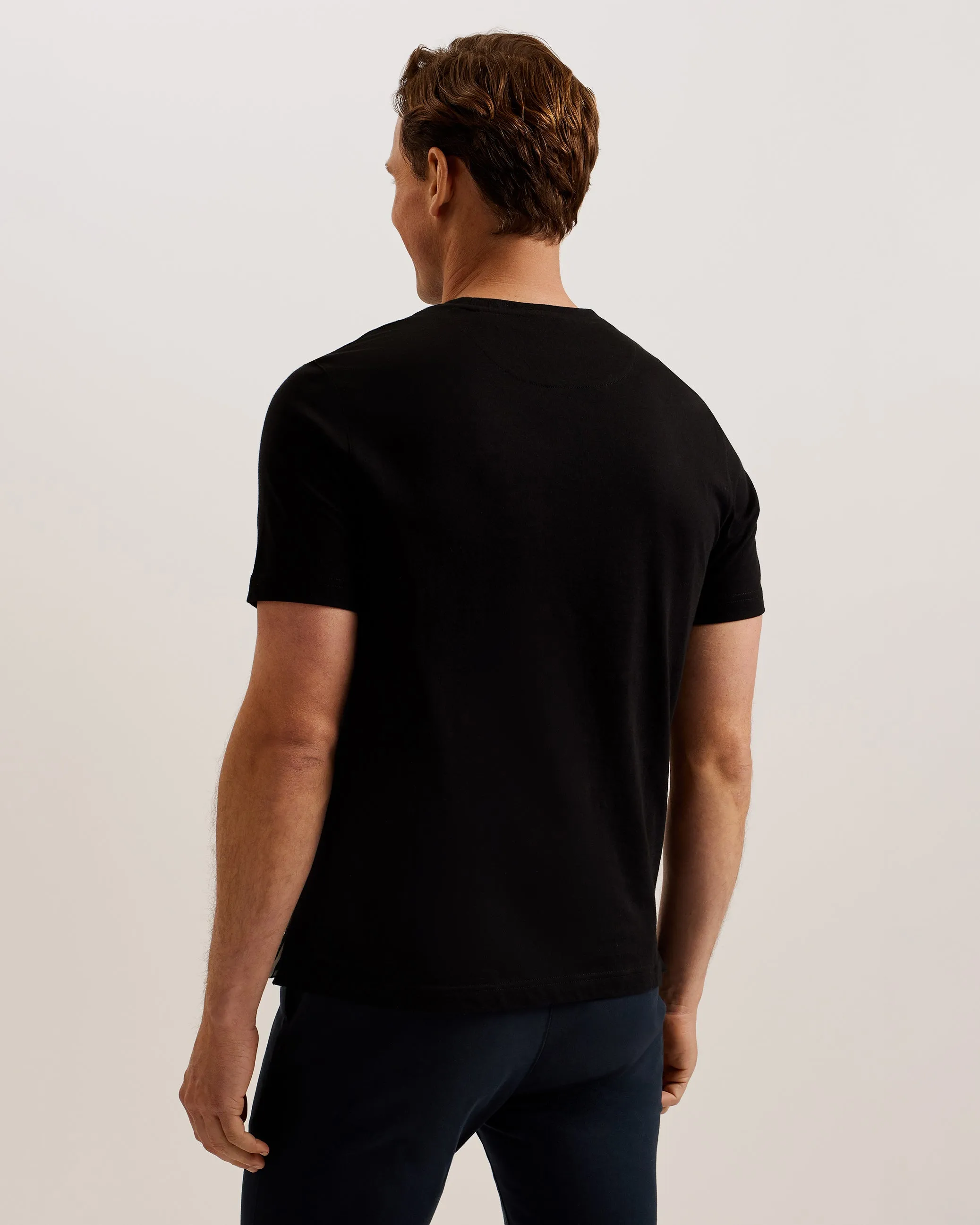 Ranber Short Sleeve Regular Branded T-Shirt Black