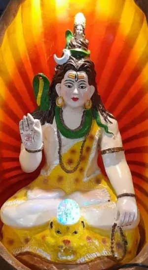 Shawshank 4.5 feet Long Shiva Water Fountain with Stand, Indoor Outdoor Garden Decor, with LED Lights and Water Pump(pack of 1)