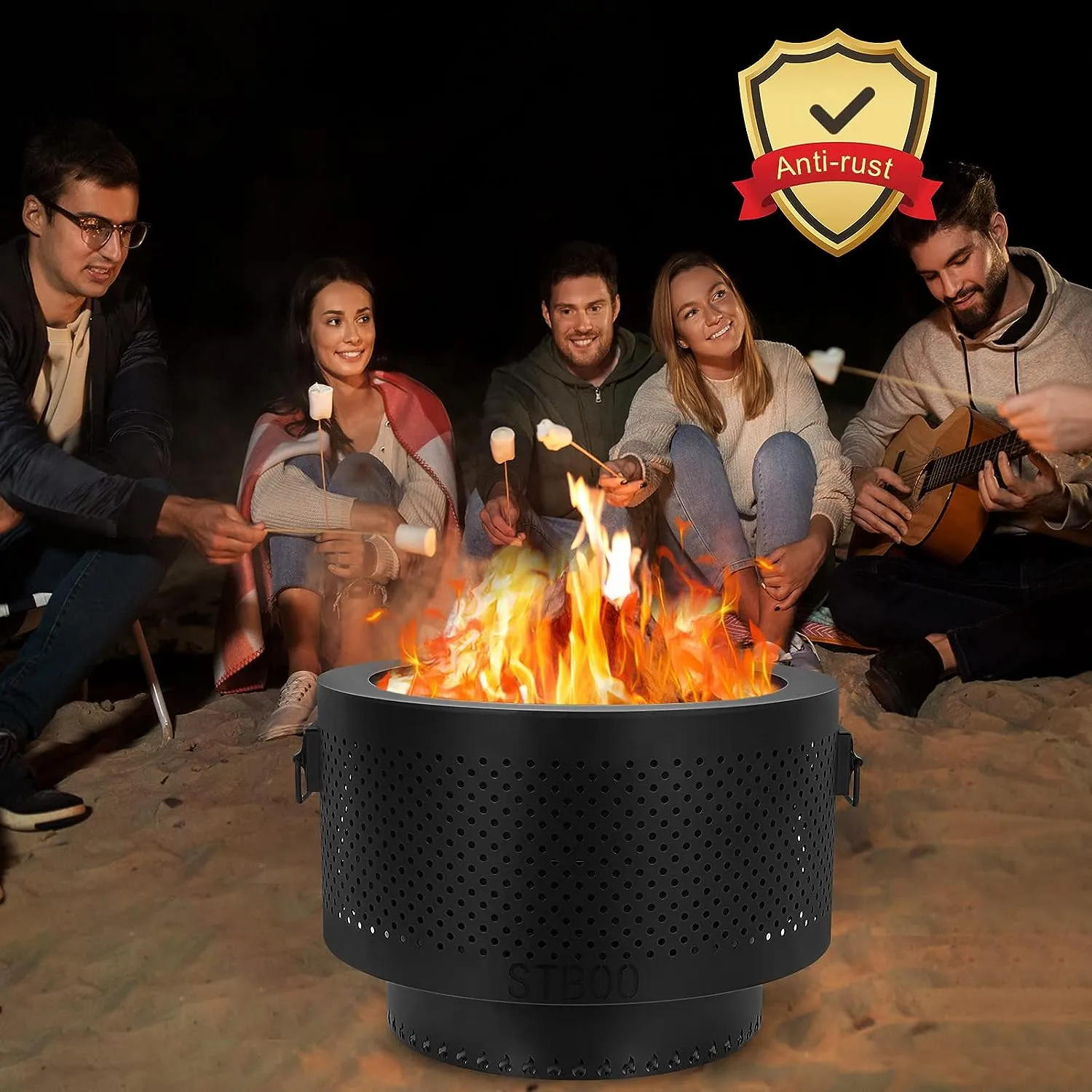 Smokeless Fire Pits for Outside with Portable Carrying Storage Bag, Outdoor Fireplace for Bonfire Picnic