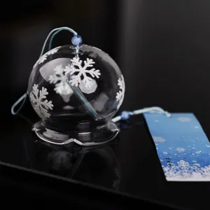 Snowflake Glass Blessing Bell | Flower Mouth Glass Wind Chime