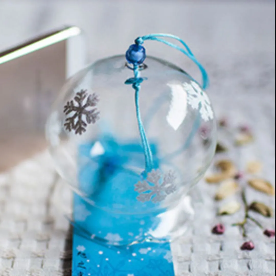 Snowflake Glass Blessing Bell | Flower Mouth Glass Wind Chime
