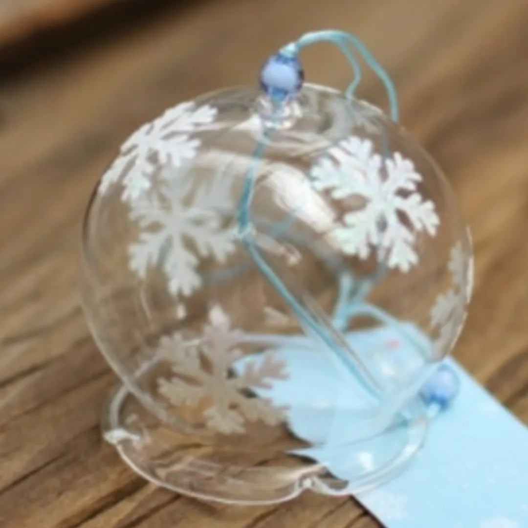 Snowflake Glass Blessing Bell | Flower Mouth Glass Wind Chime