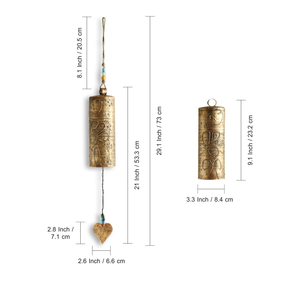 'Sonorous Ghantadi' Kutch Decorative Hanging Wind Chime (Golden)