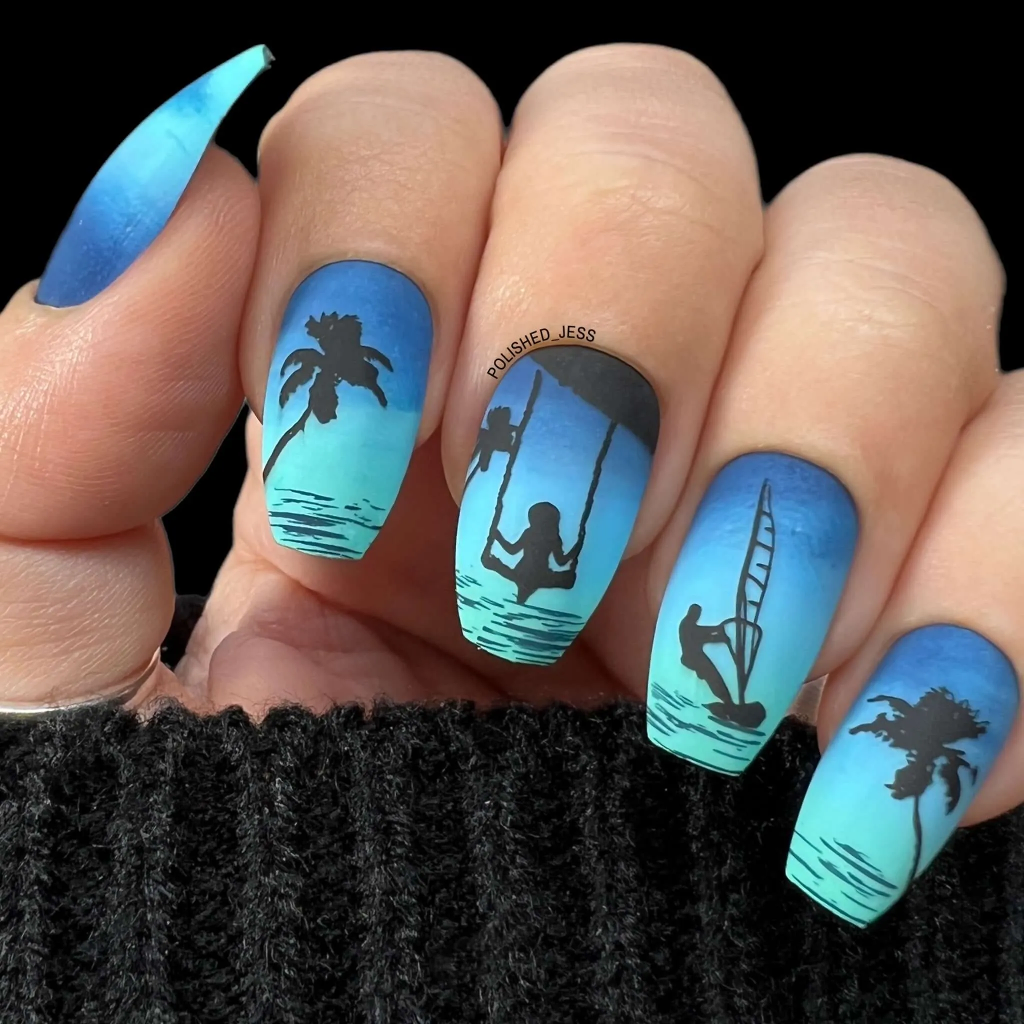 Summer Silhouettes (CjS-305) Steel Nail Art Stamping Plate