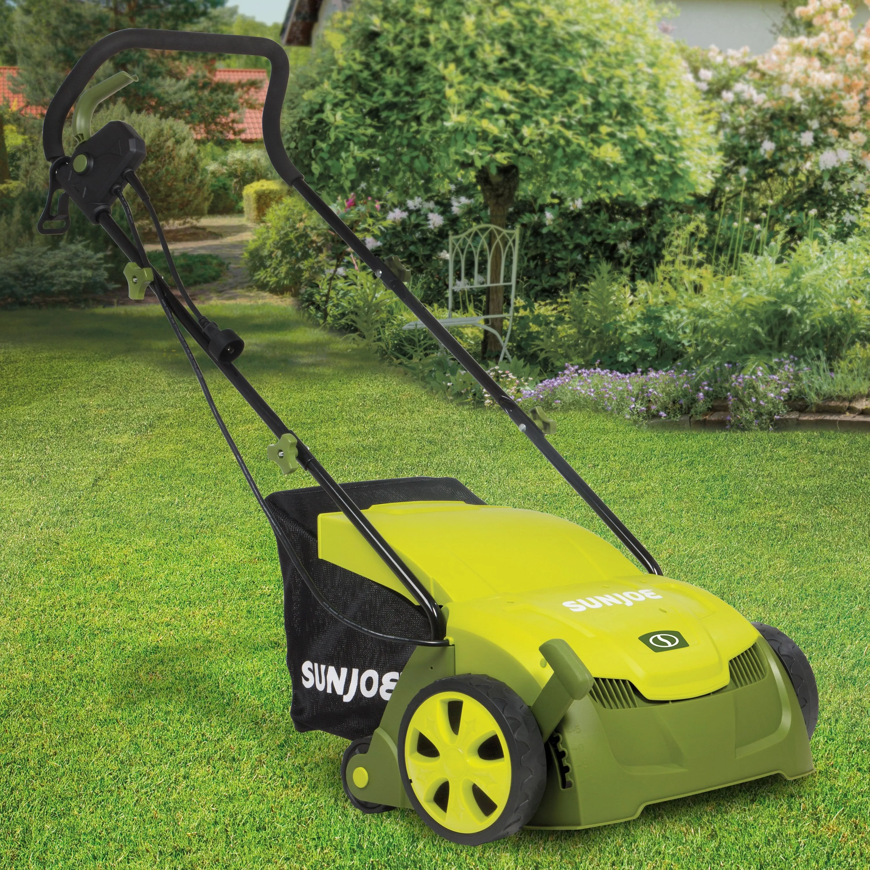 Sun Joe AJ801E-RM Electric Lawn Dethatcher w/ Collection Bag | 13 in. | 12 Amp | Scarifier (Certified Refurbished)