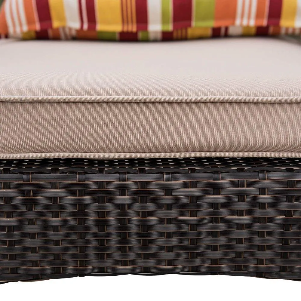 Sundale Outdoor Deluxe Wicker Adirondack Chair Outdoor Patio Yard Furniture All-weather with Cushion and Pillow