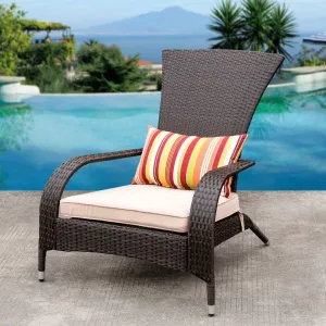 Sundale Outdoor Deluxe Wicker Adirondack Chair Outdoor Patio Yard Furniture All-weather with Cushion and Pillow