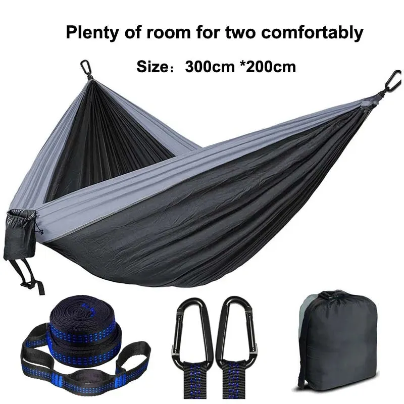 Ultra-Large Double Hammock Camping Survival Garden Hunting Leisure Hamac Travel Double Person with tree friendly straps