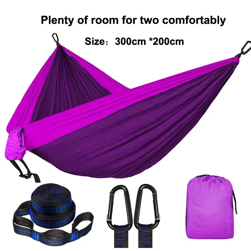 Ultra-Large Double Hammock Camping Survival Garden Hunting Leisure Hamac Travel Double Person with tree friendly straps