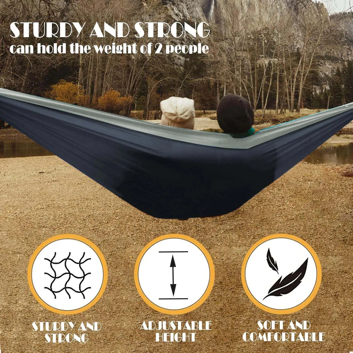 Ultra-Large Double Hammock Camping Survival Garden Hunting Leisure Hamac Travel Double Person with tree friendly straps
