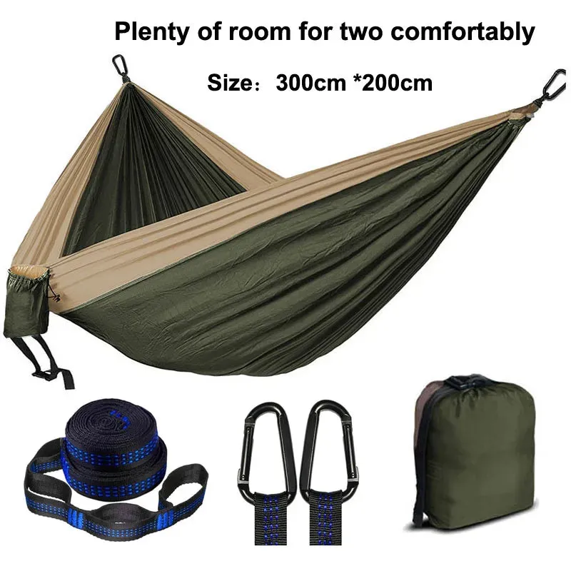 Ultra-Large Double Hammock Camping Survival Garden Hunting Leisure Hamac Travel Double Person with tree friendly straps