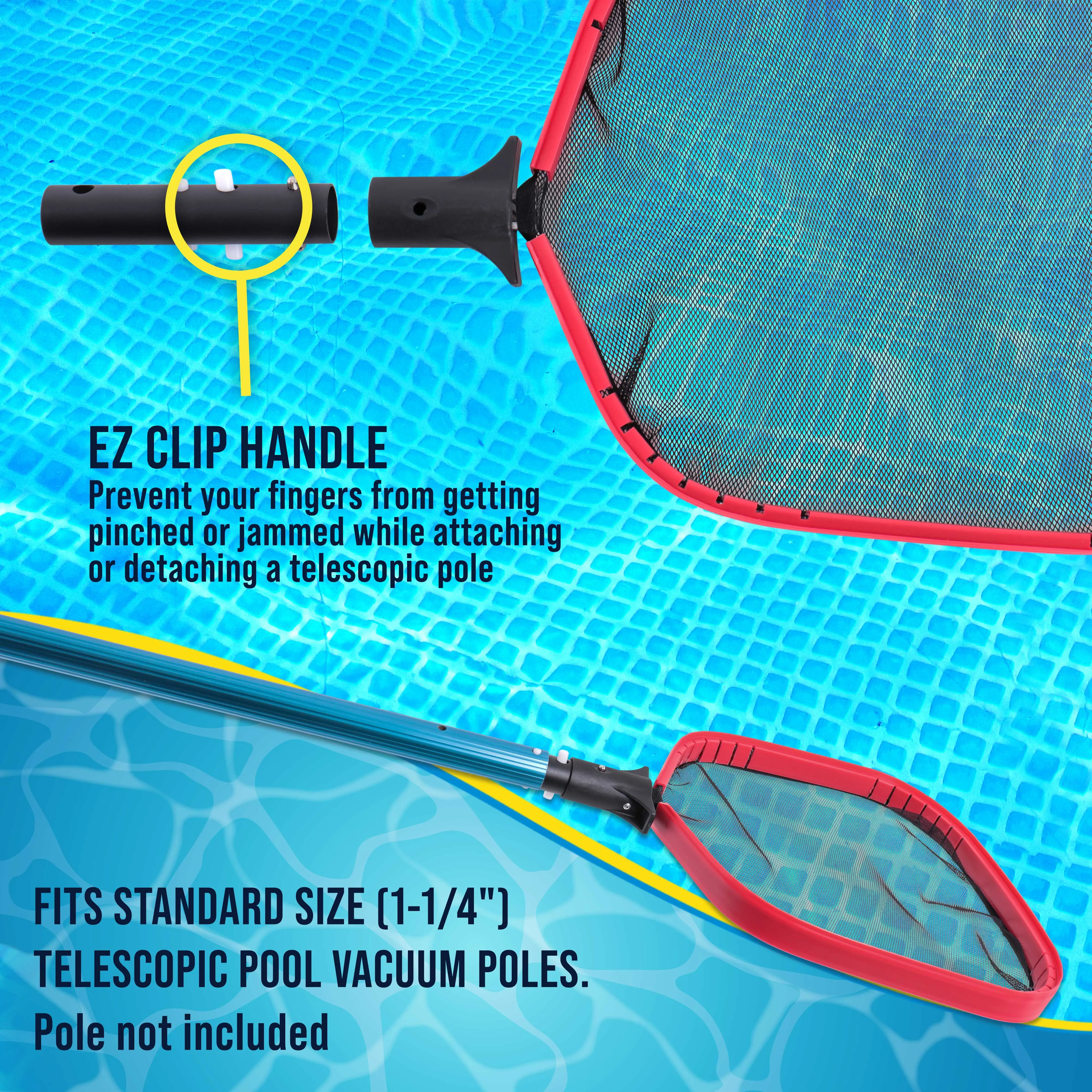 U.S. Pool Supply® Professional Heavy Duty Large Swimming Pool Leaf Skimmer Net - Strong Reinforced Aluminum Frame for Faster Cleaning & Debris Pickup