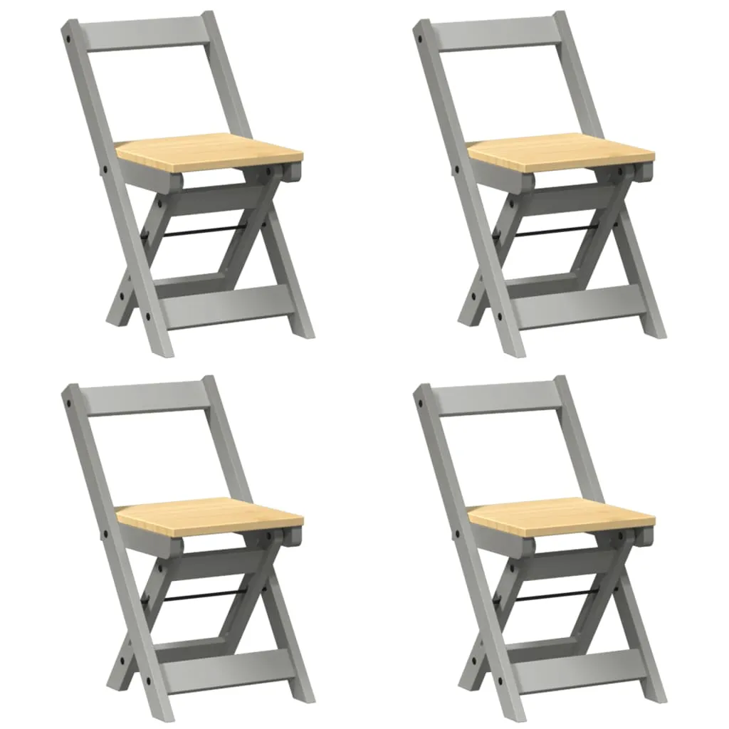 vidaXL 5 Piece Butterfly Dining Set - Foldable Grey Pinewood - Space-Saving & Versatile