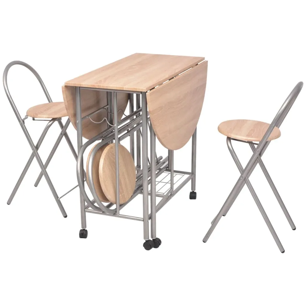 vidaXL Five Piece Folding Dining Set - Compact & Stylish MDF Dining Furniture | VidaXL