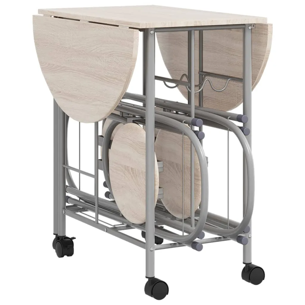 vidaXL Five Piece Folding Dining Set - Compact & Stylish MDF Dining Furniture | VidaXL