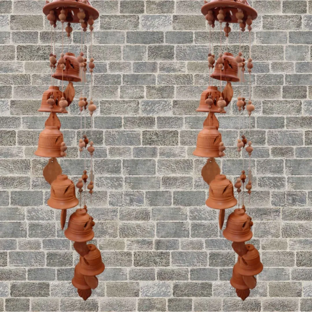 Wind Chimes Hanging Bell for Home Decor | Home Decorative Hanging Bell for Outdoor Garden Terracotta Wind Chime | Hanging Bell | Wind Chimes