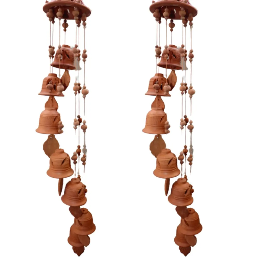Wind Chimes Hanging Bell for Home Decor | Home Decorative Hanging Bell for Outdoor Garden Terracotta Wind Chime | Hanging Bell | Wind Chimes