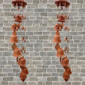 Wind Chimes Hanging Bell for Home Decor | Home Decorative Hanging Bell for Outdoor Garden Terracotta Wind Chime | Hanging Bell | Wind Chimes
