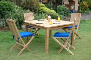Windsor 5-Piece Folding Dining Set, Crafted Solid In Teak, Arrives In 5-9 Working Days.